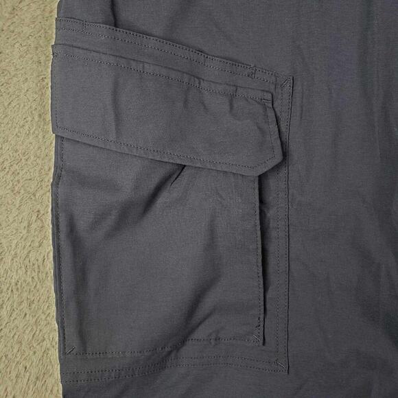 Duluth Trading Co Shorts Cargo Mens Size 46 Navy Blue Flex Canvas Relaxed New - Picture 5 of 11